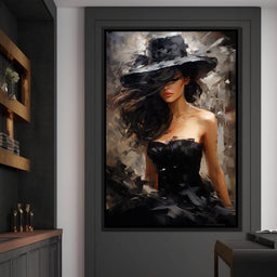 Black Dress Muse - NicheCanvas