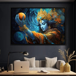Krishna Holding the Planet - NicheCanvas