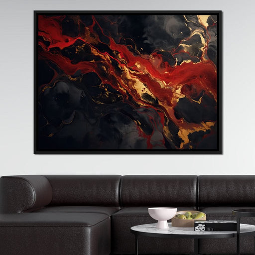 Red Gold and Black Abstraction Canvas Print