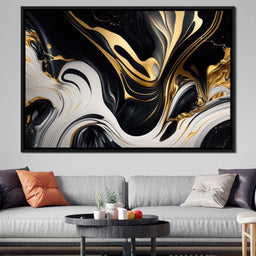 Marble-Lux Collection: Vibrant White & Gold Marble 07 - NicheCanvas