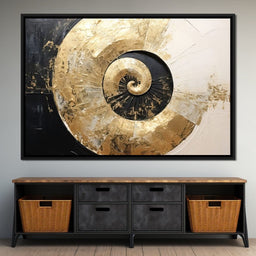 Golden Nautilus Swirl - Tanni Cylon - NicheCanvas