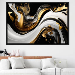 Marble-Lux Collection: Vibrant White & Gold Marble 11 - NicheCanvas