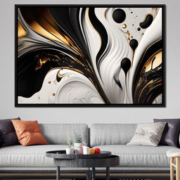 Marble-Lux Collection: Vibrant White & Gold Marble 01 - NicheCanvas