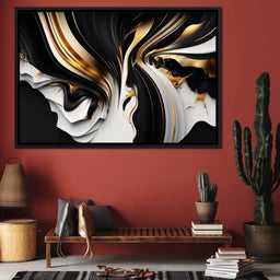 Marble-Lux Collection: Vibrant White & Gold Marble 09 - NicheCanvas