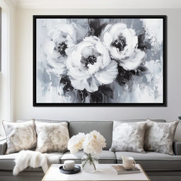 Monochrome Floral Symphony - NicheCanvas