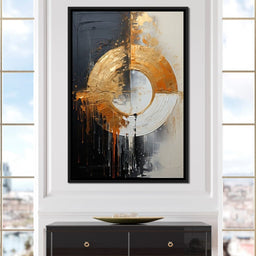 Abyssal Echoes in Gold Abstract - Tanni Cylon - NicheCanvas