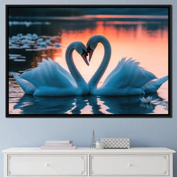 Swans In Love - Tooples Art - NicheCanvas