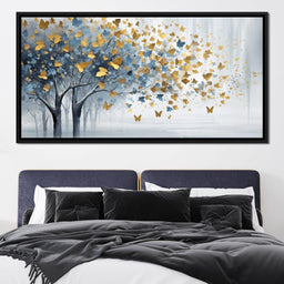 A Touch of Blue in a Golden Grove - NicheCanvas