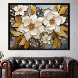 Golden Vortex of Organic Blooms - NicheCanvas