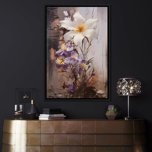 Fleeting Bloom in Grisaille Canvas Print