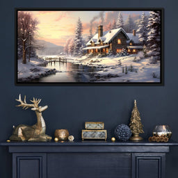 Christmas Cottage Home - NicheCanvas