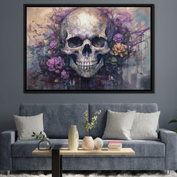 Skull & Flowers - Raven Blackwood - NicheCanvas