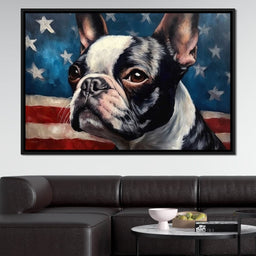 Land of the Brave Boston Terrier - NicheCanvas