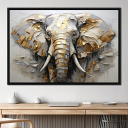 Silver and Gold Elephant - NicheCanvas