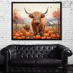 Highland Cow Harvest - NicheCanvas