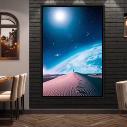 Silhouette Dune Blue Space - Gen Z - NicheCanvas