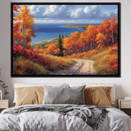 Autumn Embrace by the Shore - NicheCanvas