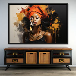 Black Gold Fashion Portrait - NicheCanvas