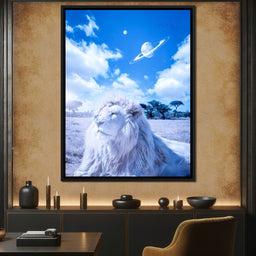 White Lion and Blue Butterfly - Gen Z - NicheCanvas