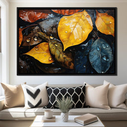 Autumn Dew on Amber Foliage - NicheCanvas