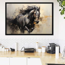 Surreal Black Horse - NicheCanvas