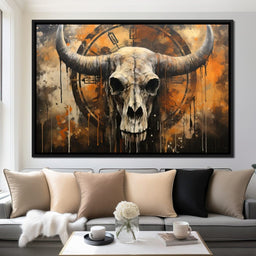 Bull Skull in the Gothic Twilight - Raven Blackwood - NicheCanvas