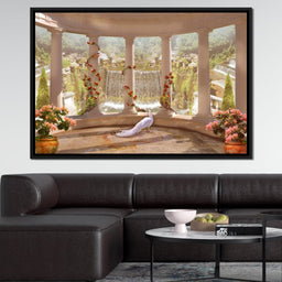 Classical Garden & Waterfall - NicheCanvas
