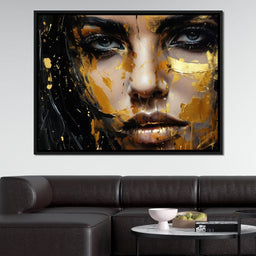 Black Gold Urban Graffiti - NicheCanvas