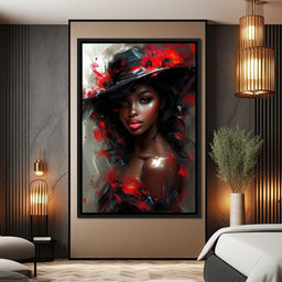 Sable Elegance with Poppy Flair - NicheCanvas