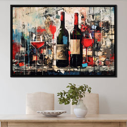 Red Wine Graffiti - NicheCanvas