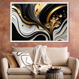 Marble-Lux Collection: Vibrant White & Gold Marble 10 - NicheCanvas