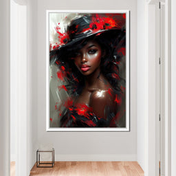 Sable Elegance with Poppy Flair - NicheCanvas