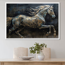 Gilded Grey Horse - NicheCanvas
