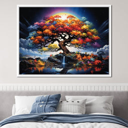 Mystic Rainbow Tree Twilight - NicheCanvas