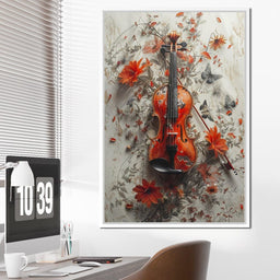Violin Melody in Bloom - NicheCanvas