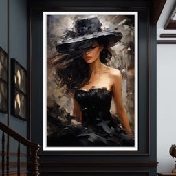 Black Dress Muse - NicheCanvas