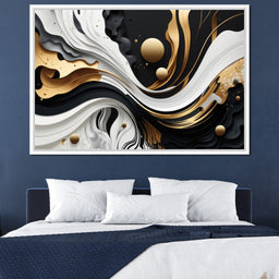 Marble-Lux Collection: Vibrant White & Gold Marble 08 - NicheCanvas