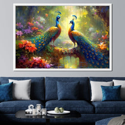 Two Peacocks - NicheCanvas