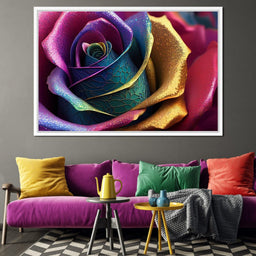 Digital Flower in Multicolor - NicheCanvas