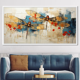 Golden Royal Geometric Dragonfly 05 - Wildrose Creations - NicheCanvas