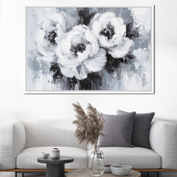 Monochrome Floral Symphony - NicheCanvas