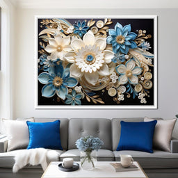 Golden Petals in Azure Nature - NicheCanvas