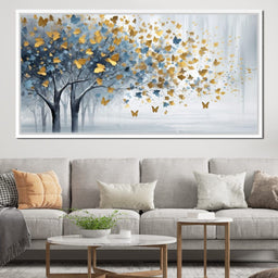 A Touch of Blue in a Golden Grove - NicheCanvas