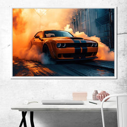 Hellcat Burnout - Rider Art - NicheCanvas