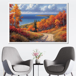 Autumn Embrace by the Shore - NicheCanvas