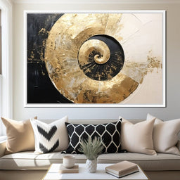 Golden Nautilus Swirl - Tanni Cylon - NicheCanvas