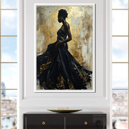 Ebony Elegance in Gold - NicheCanvas