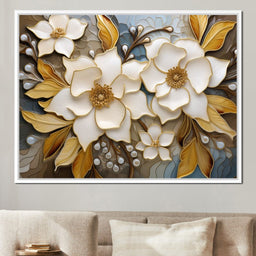 Golden Vortex of Organic Blooms - NicheCanvas