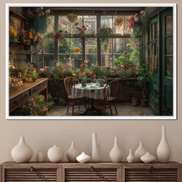 Backyard Floral Kitchen - NicheCanvas