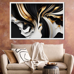 Marble-Lux Collection: Vibrant White & Gold Marble 09 - NicheCanvas